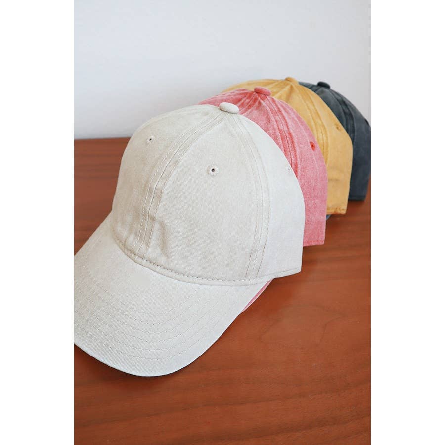 Solid Acid Washed Baseball Cap