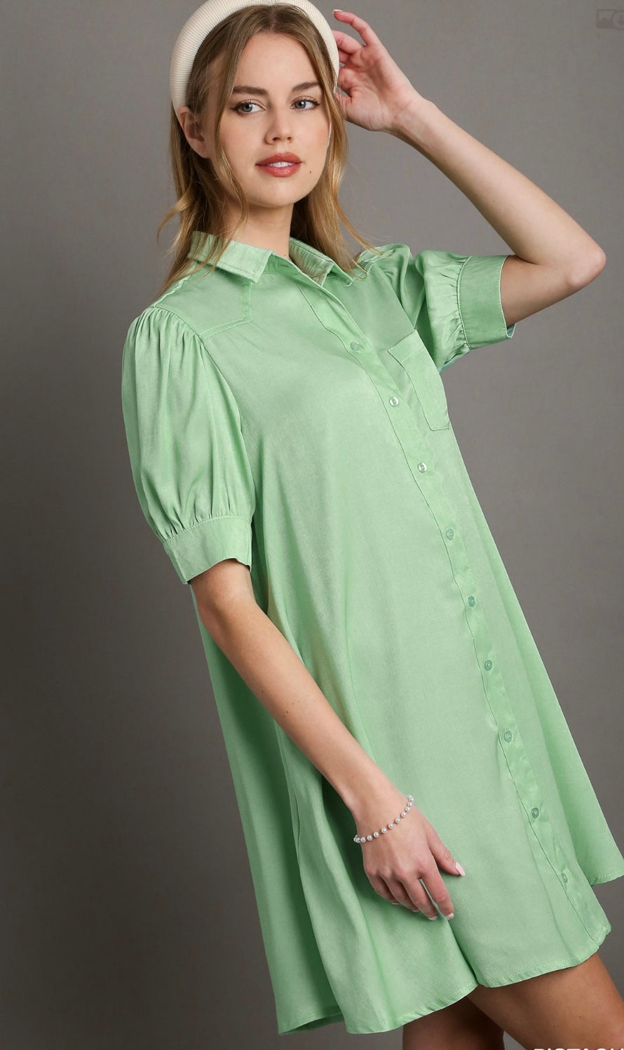 Tencel Collared Button Down Shirt Dress