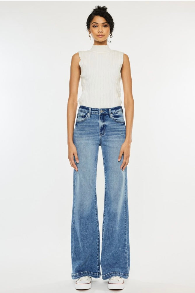 High Rise Wide Leg Flare Jeans