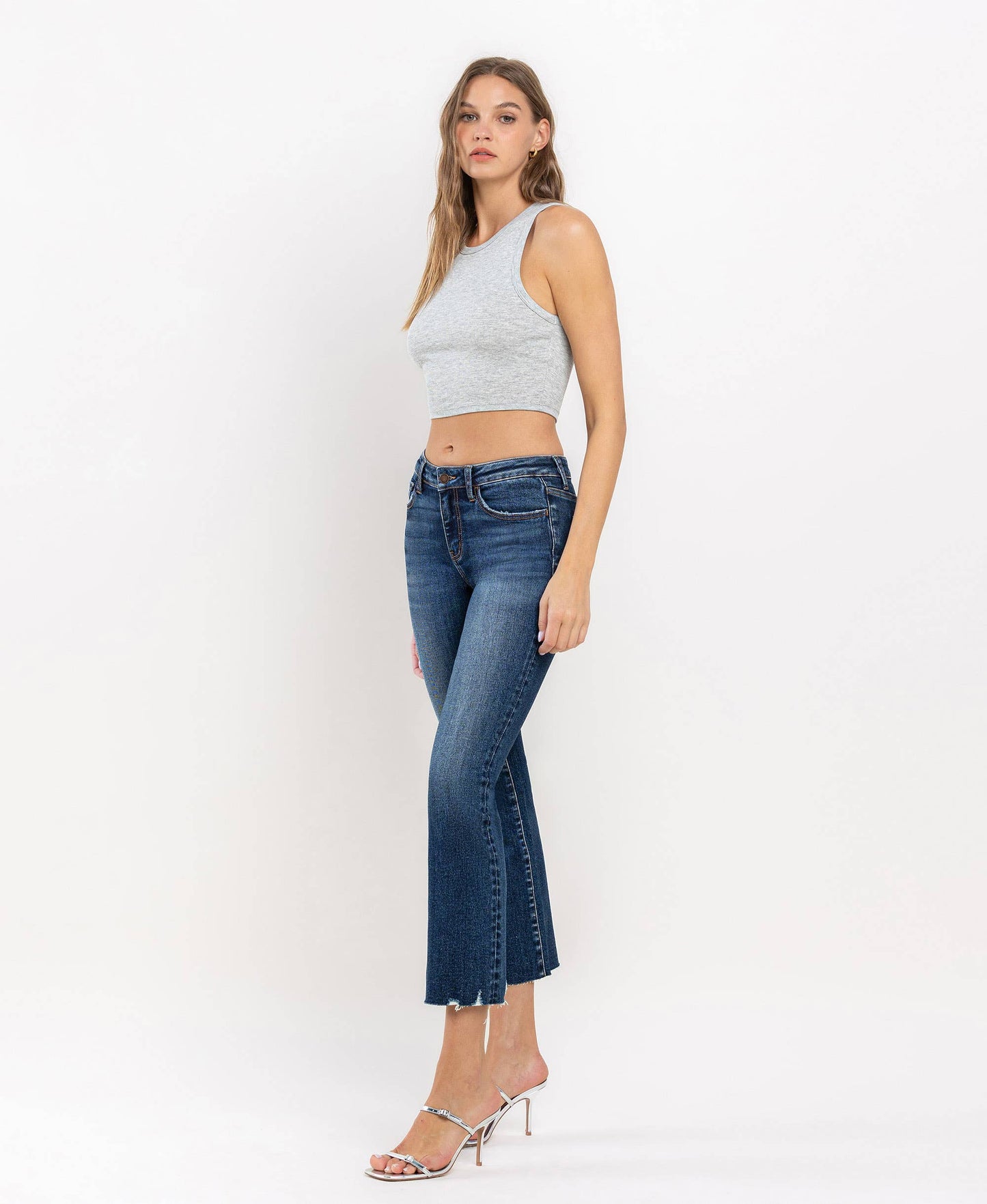 Lovervet - Mid Rise Crop Mini Bootcut Jeans