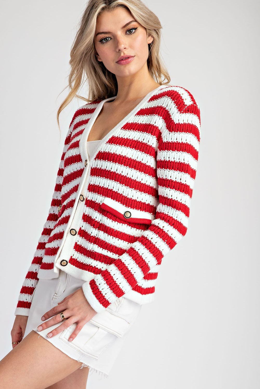 Striped Sweater Cardigan