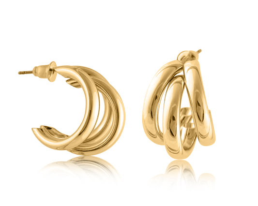 Gold Gisele Turbular Plated Brass Earrings