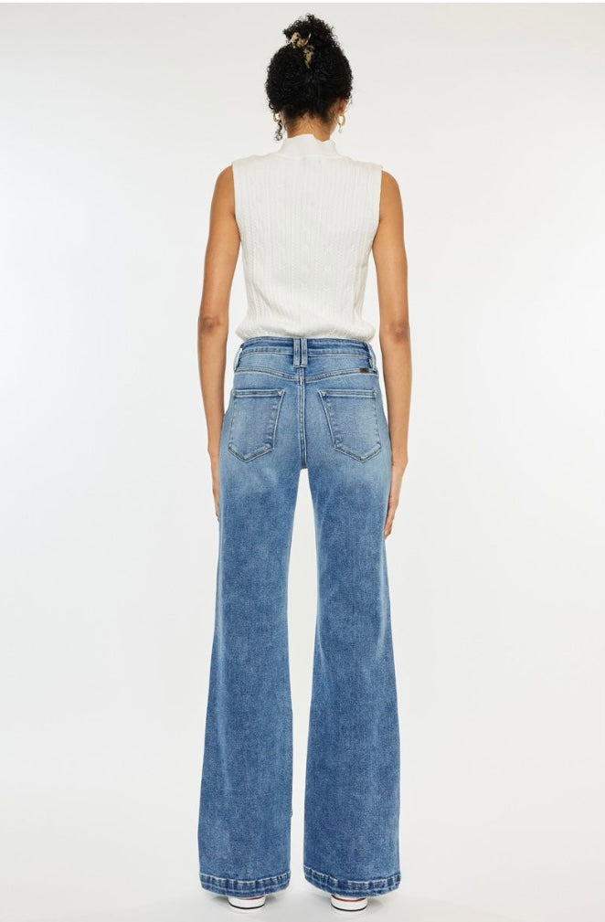 High Rise Wide Leg Flare Jeans