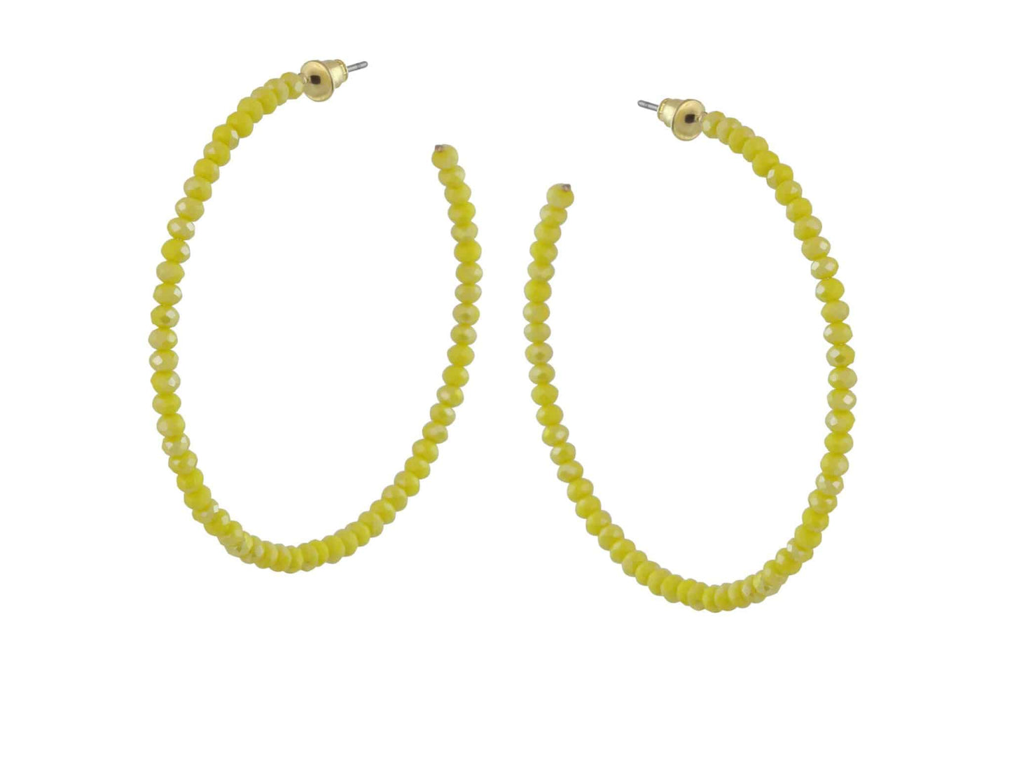 Circle Beaded Oversized Hoop Earrings