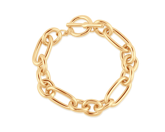 Gold Maude Oval Links T-bar Statement Bracelet