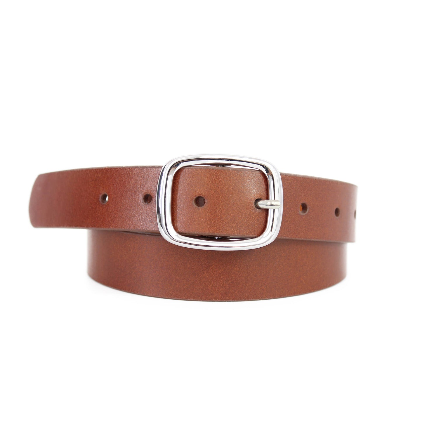 Bright Silver Everyday Leather Belt