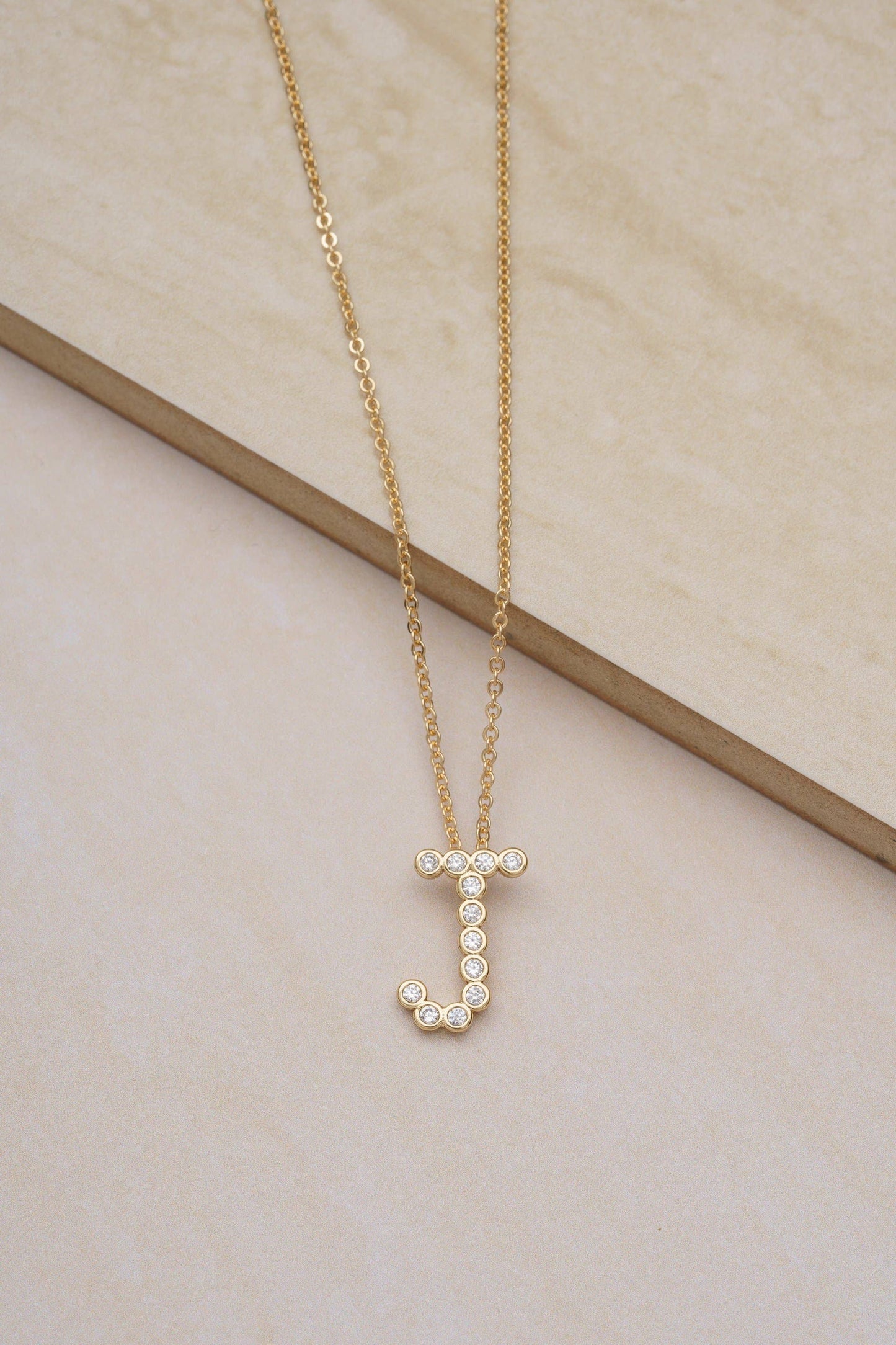 Ettika - Simple Crystal Initial 18k Gold Plated Necklace