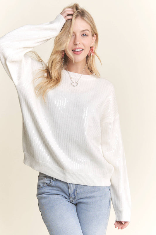 Sequins Accent Sweater Top