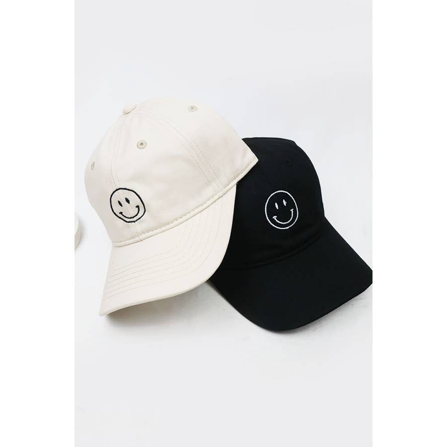 Smile Face Embroidered Baseball Cap