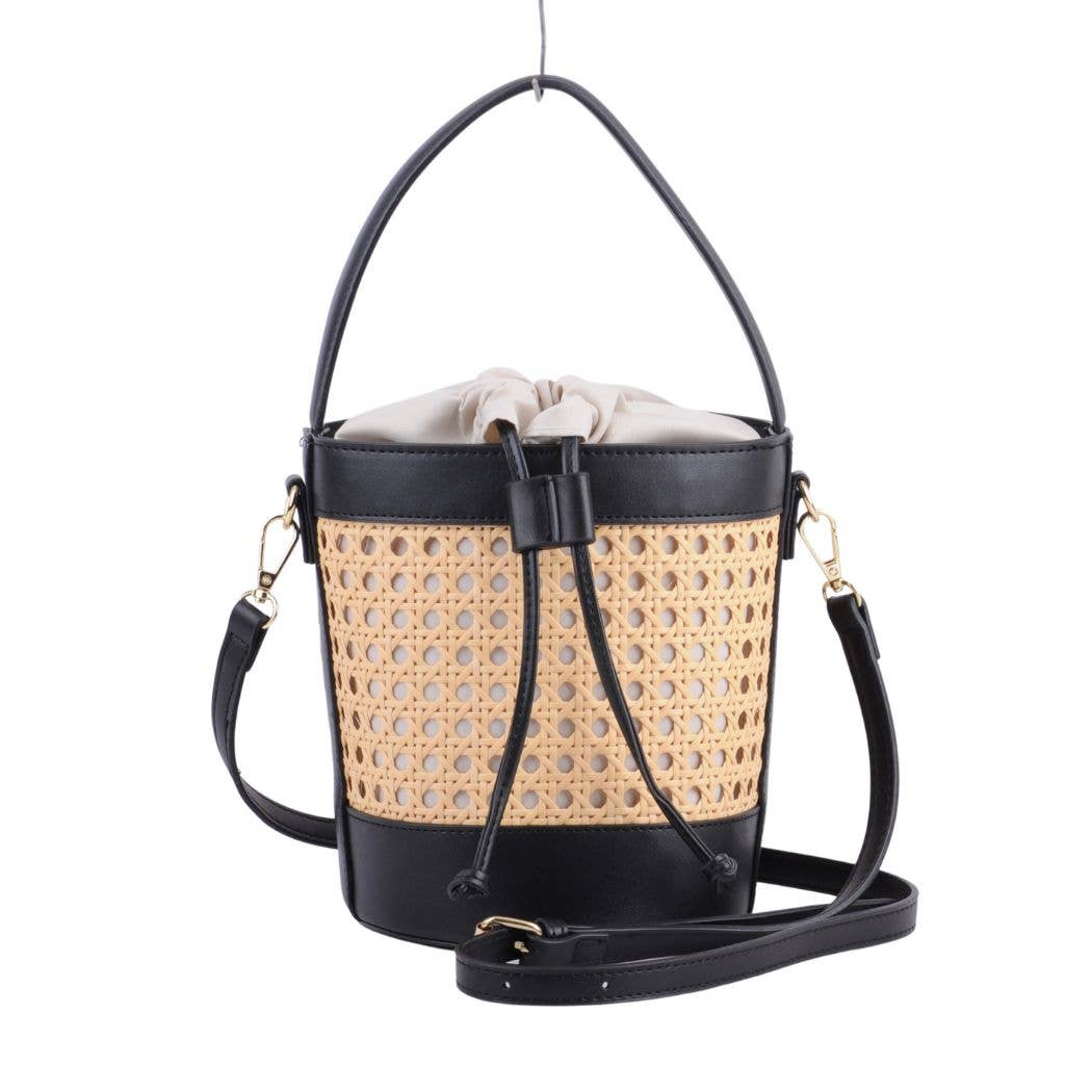 Basket Crossbody with Faux Leather Trimmings