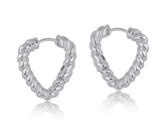 Freya Rope Heart Hoop Earrings