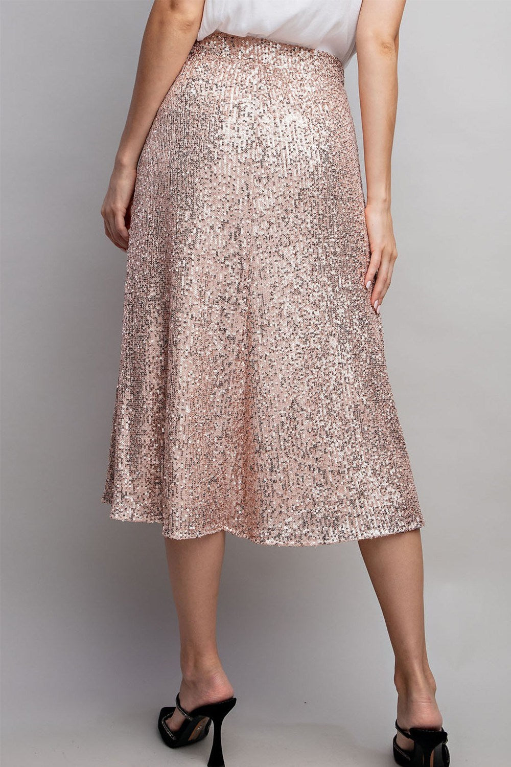 Glitter Flare Midi Skirt