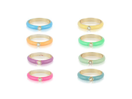 Neon Multi Daphne Multi Pack Of Rings