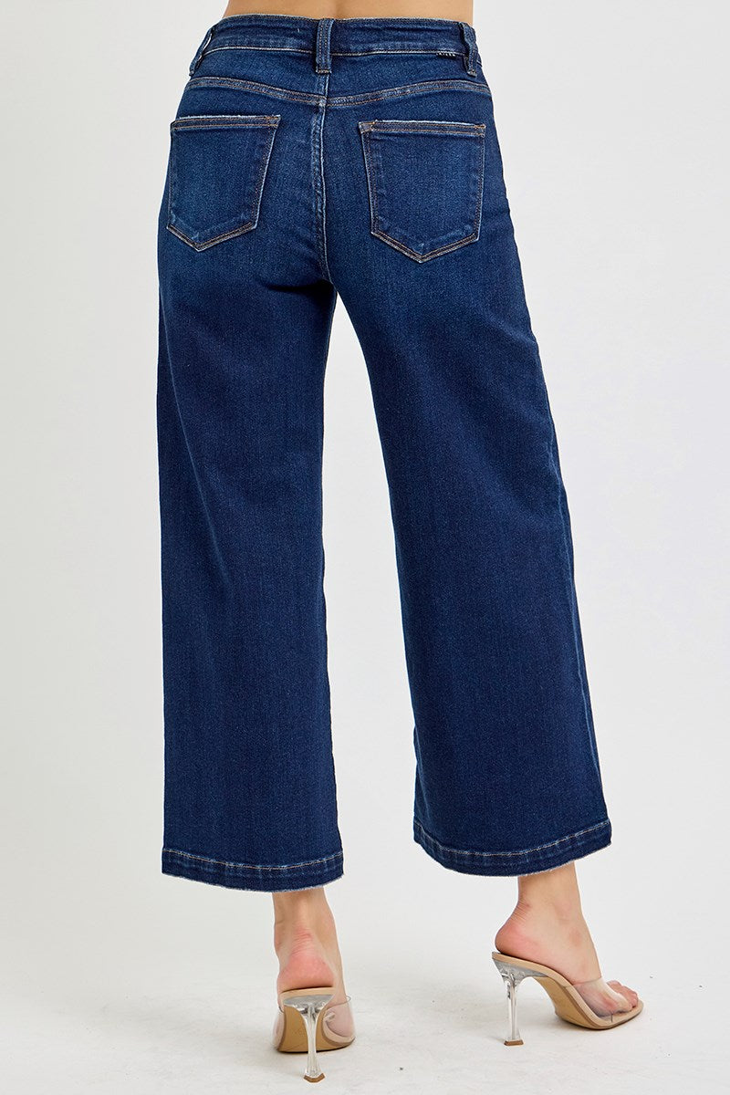 High Rise Crop Wide Leg Jeans