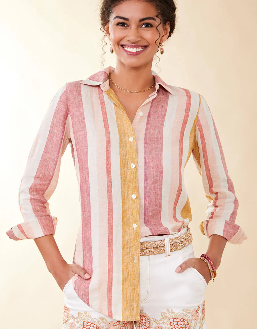 Spartina - Callie Linen Shirt Callawassie Cabana Stripe