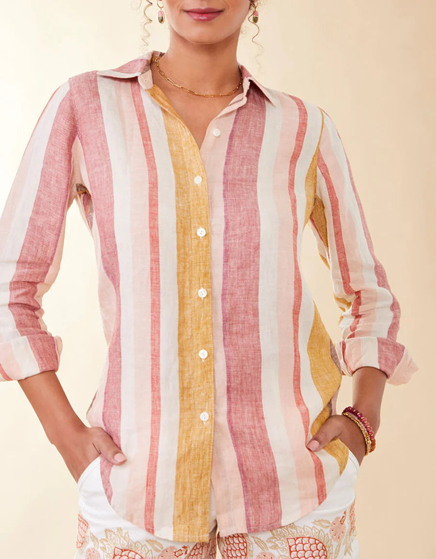 Spartina - Callie Linen Shirt Callawassie Cabana Stripe