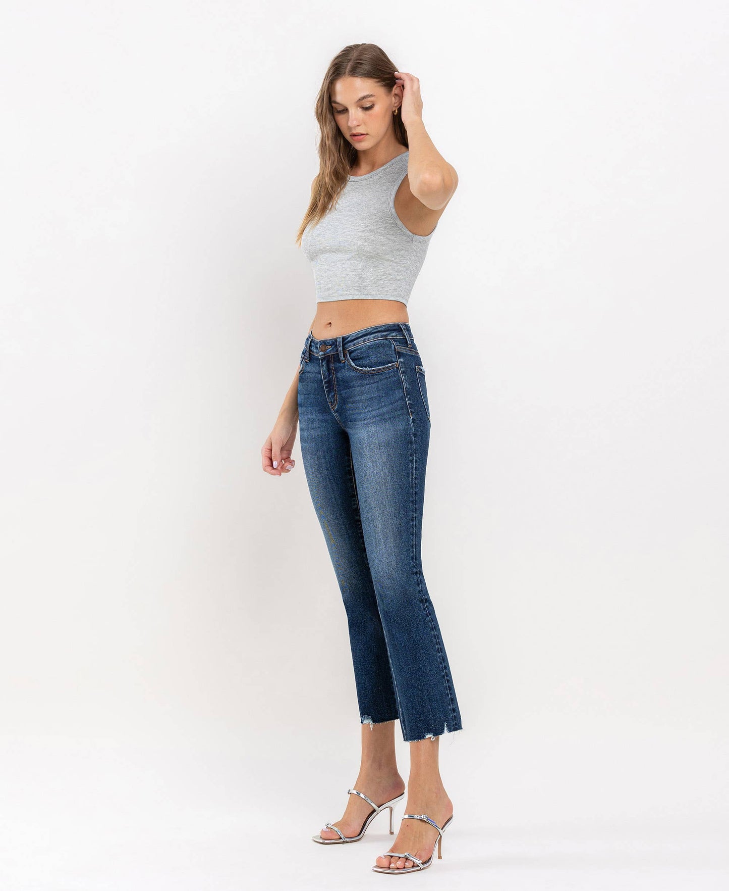 Lovervet - Mid Rise Crop Mini Bootcut Jeans