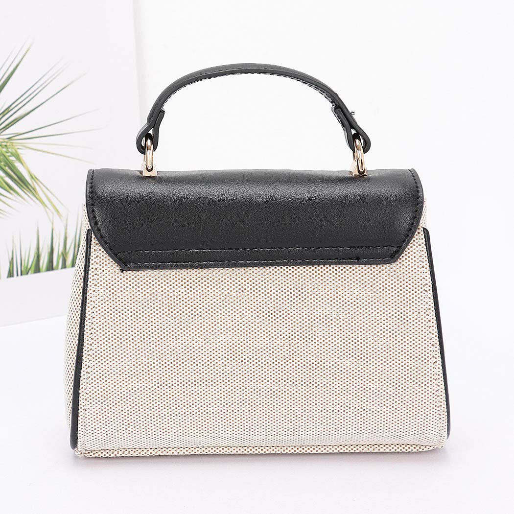Canvas Top Handle Flap Bag