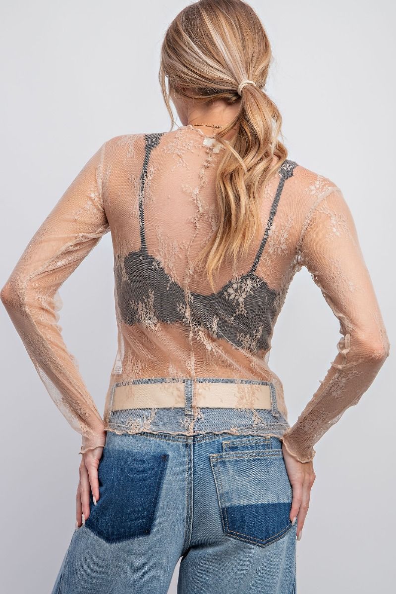 All Over Sheer Lace Top