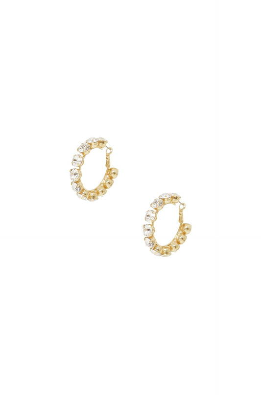 Ettika - Crystal & 18k Gold Warrior Hoop Earrings