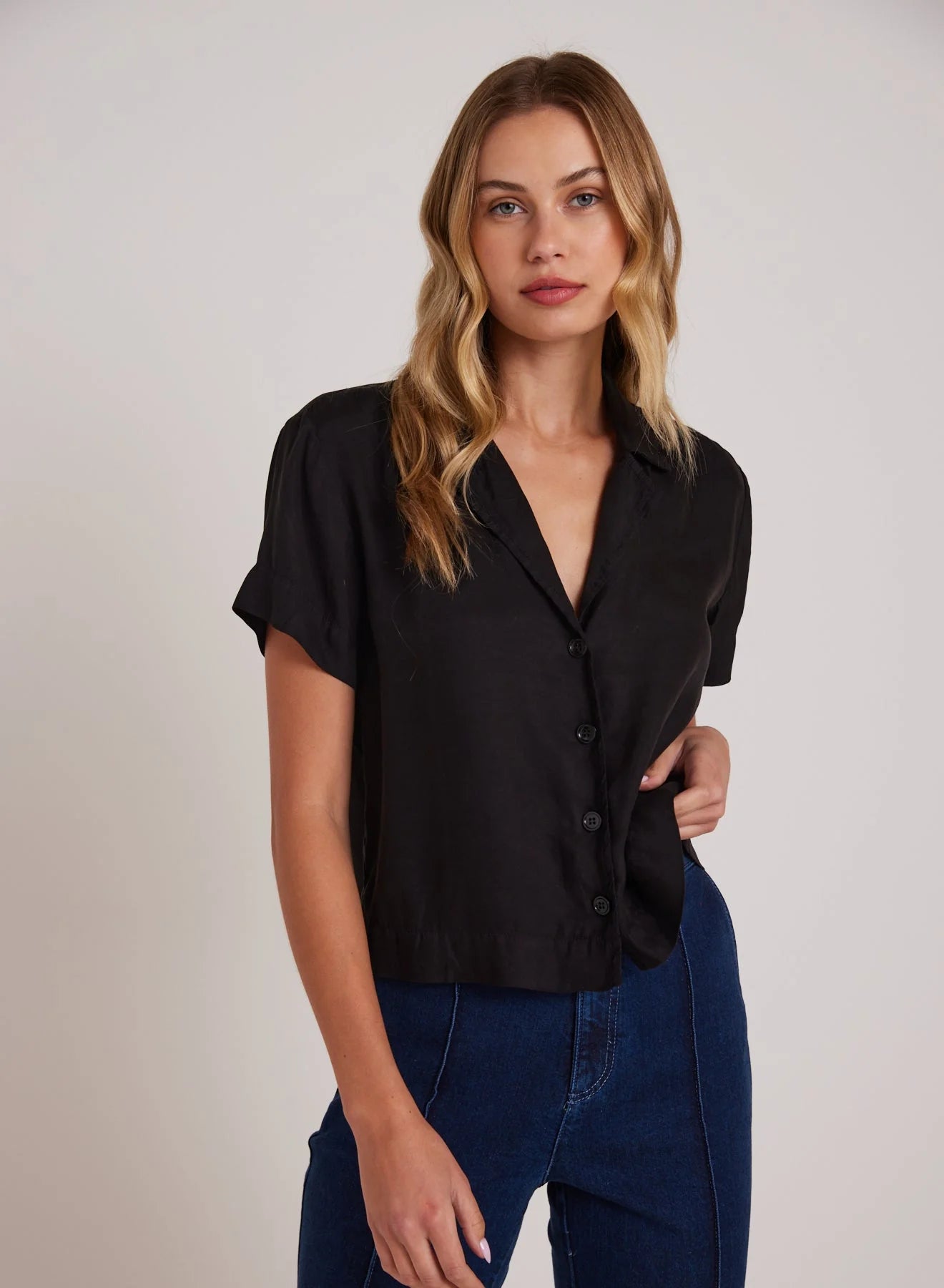 Short Sleeve Flowy Button Down