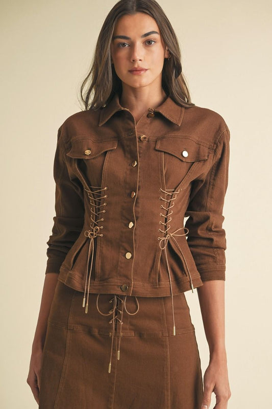 Lace-up Long Sleeve Jacket