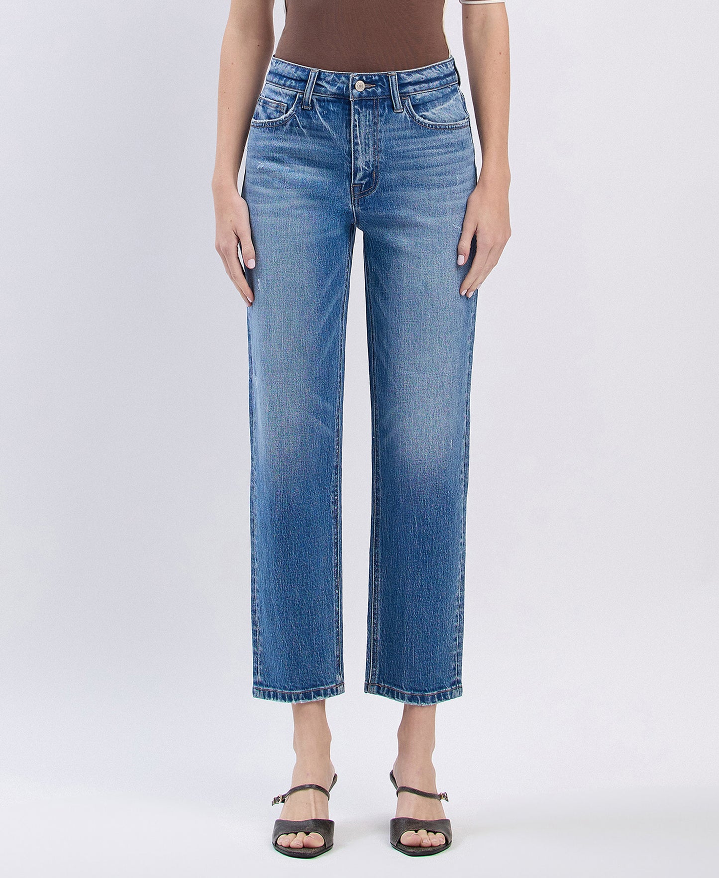 High Rise Mild Barrel Leg Jeans