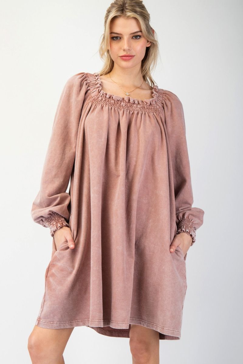 Mineral Wash Terry Knit Dress