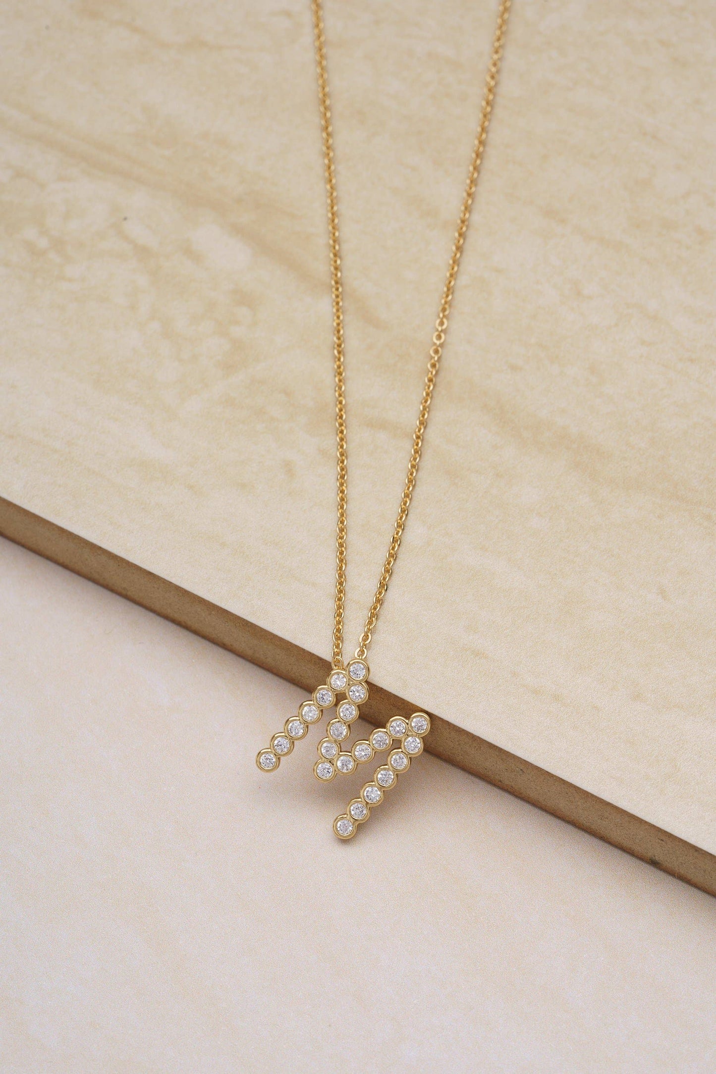 Ettika - Simple Crystal Initial 18k Gold Plated Necklace