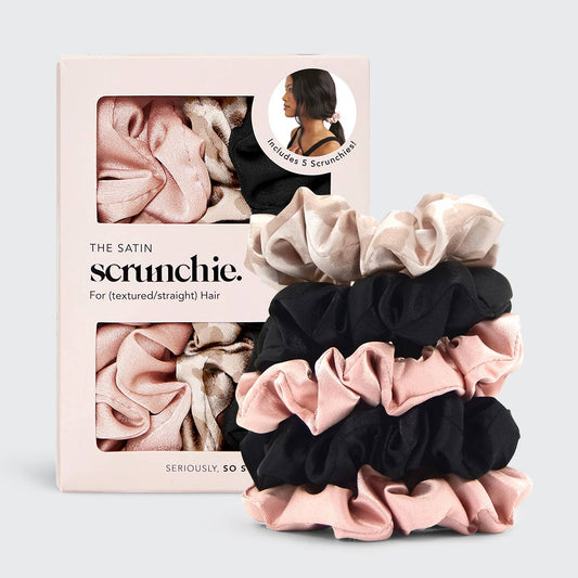 Kitsch - Satin Scrunchies 5pc - Assorted