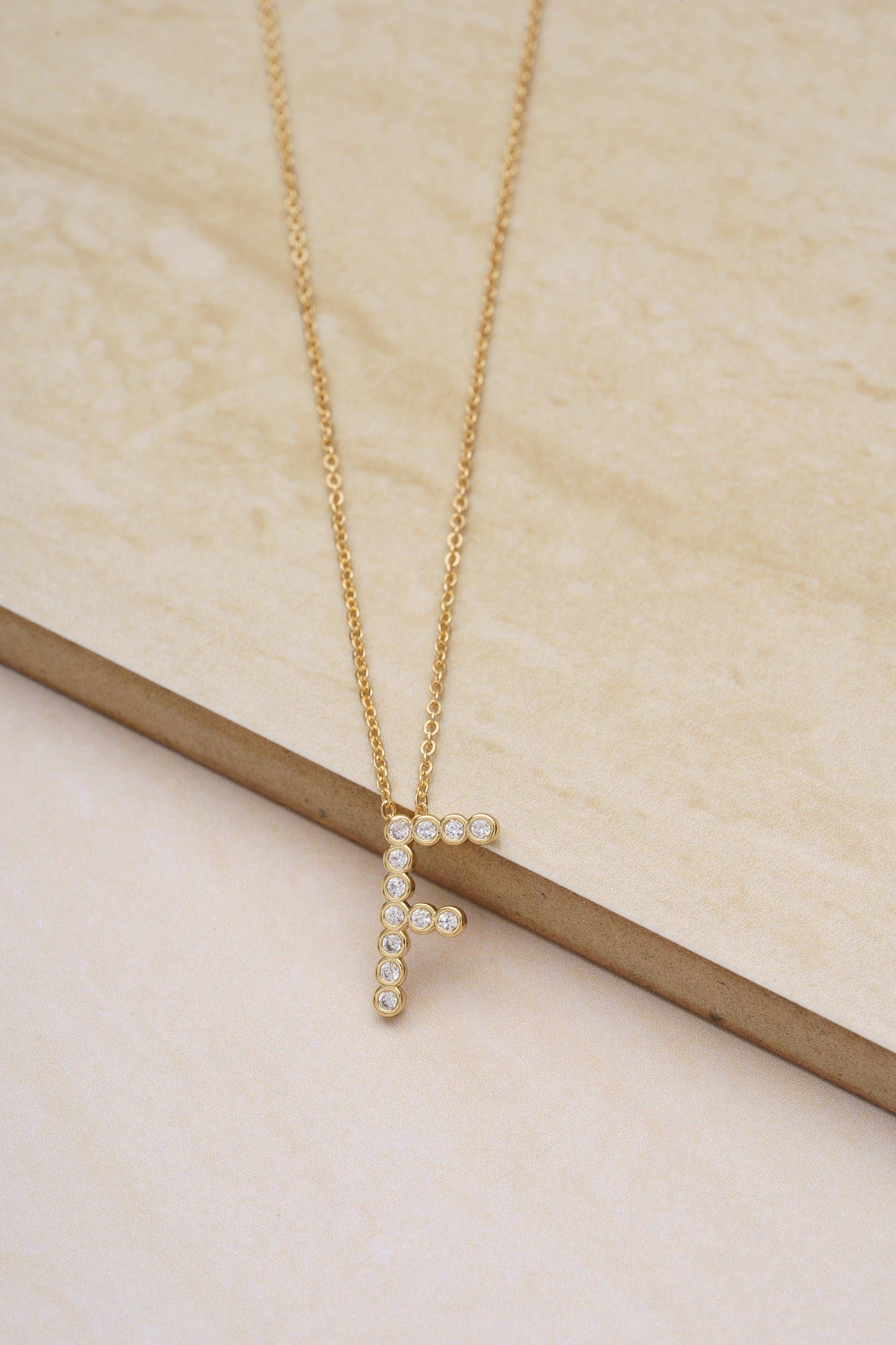 Ettika - Simple Crystal Initial 18k Gold Plated Necklace