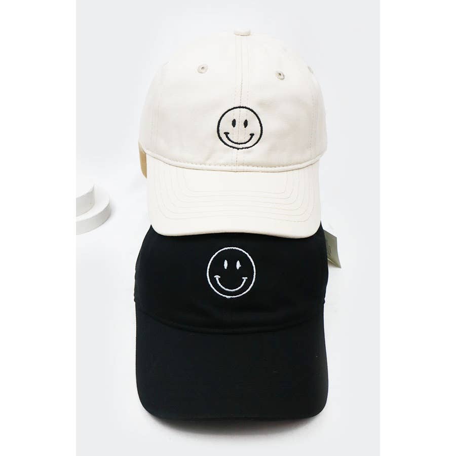 Smile Face Embroidered Baseball Cap