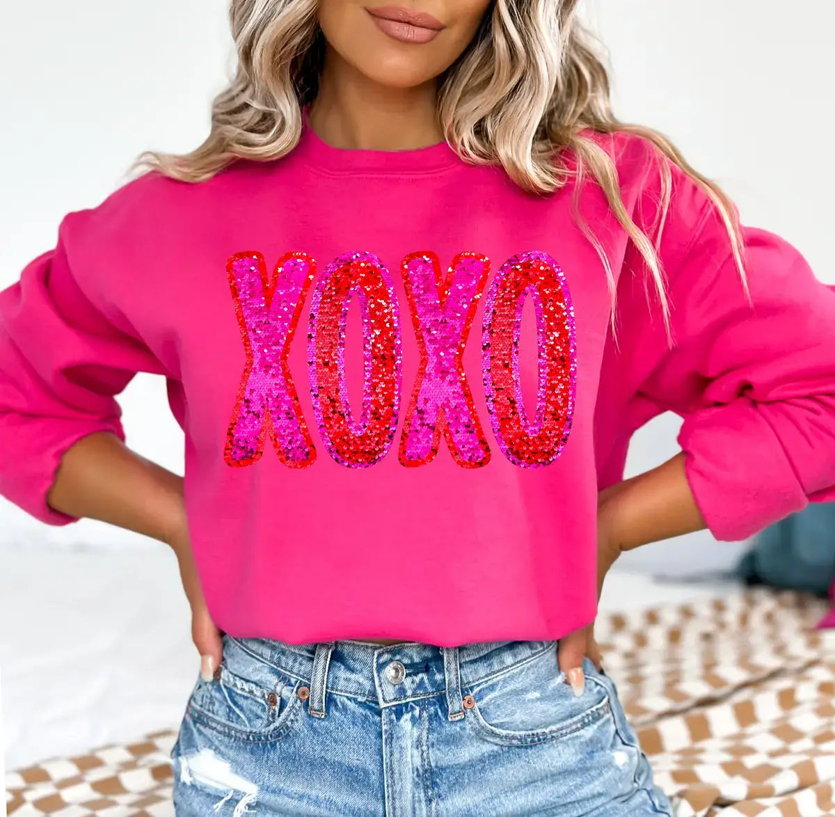 XOXO Sequin Valentine's Day Sweatshirt