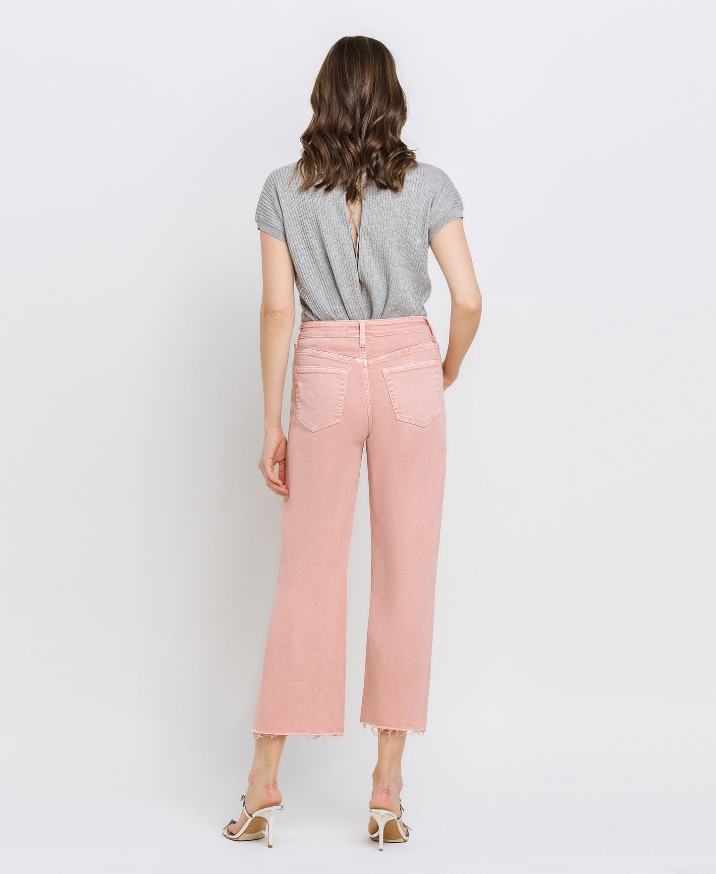 High Rise Crop Wide Leg Jeans