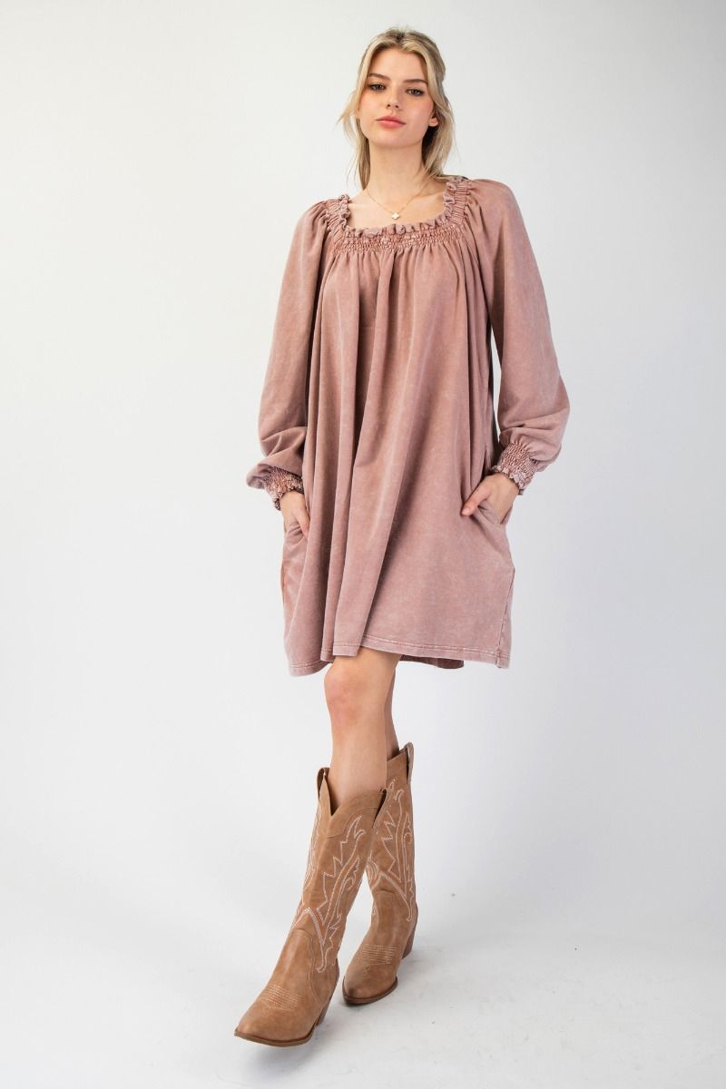 Mineral Wash Terry Knit Dress