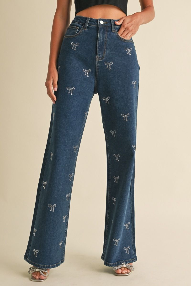 Bow Denim Pants