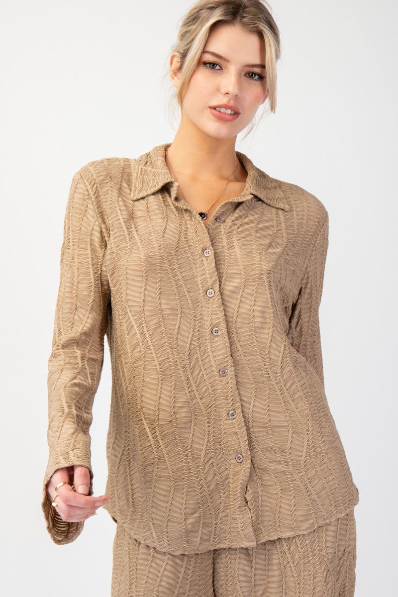 Woven Pattern Textured Top