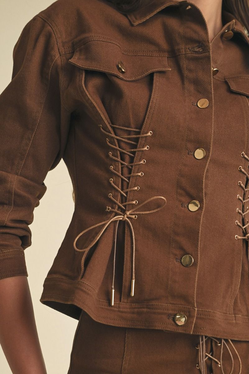 Lace-up Long Sleeve Jacket