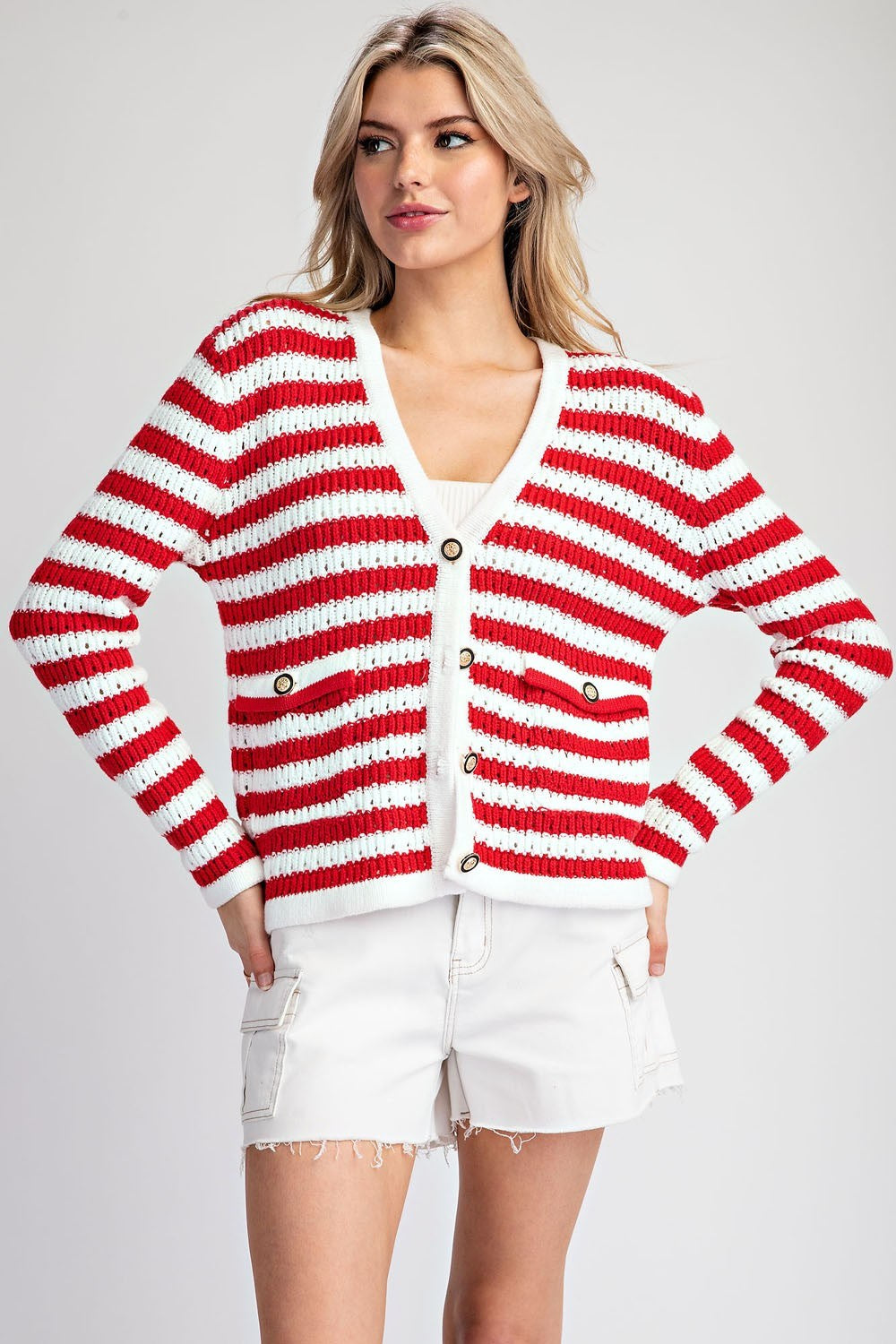 Striped Sweater Cardigan