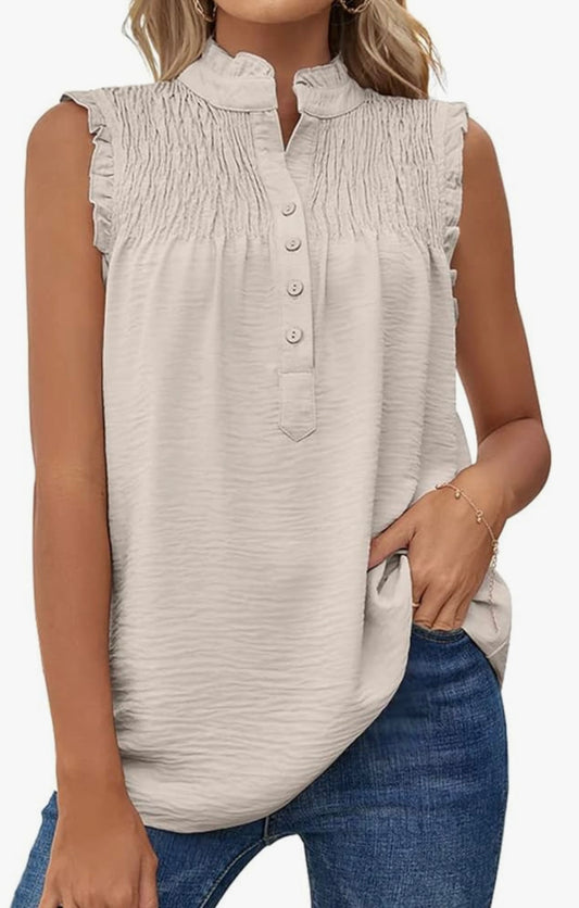 Ruffle Sleeveless Top