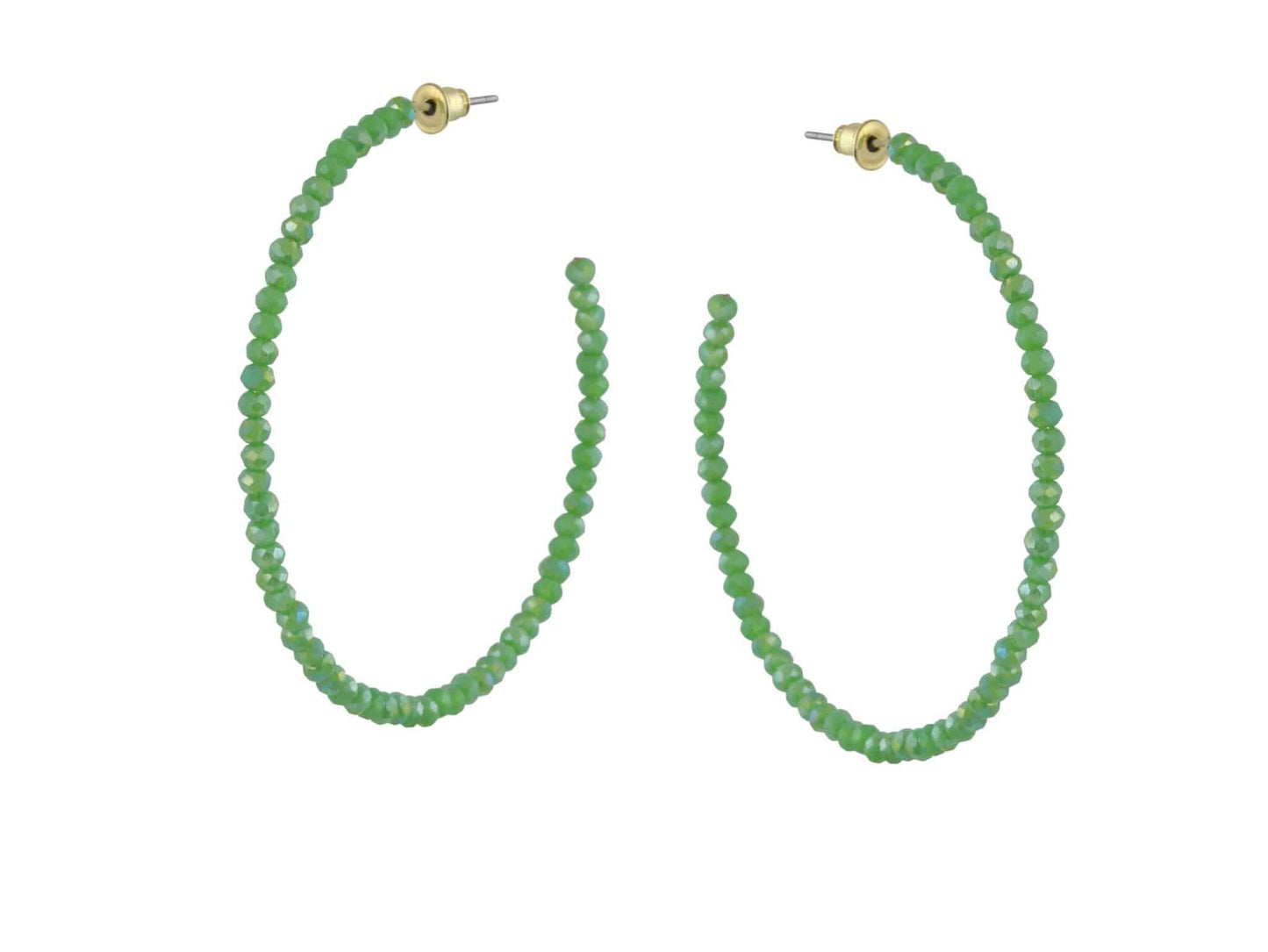 Circle Beaded Oversized Hoop Earrings