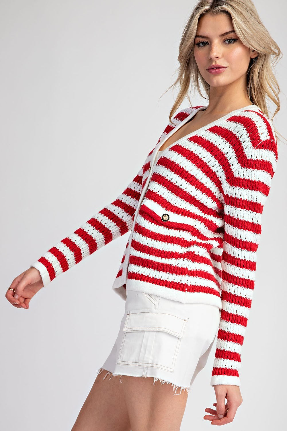 Striped Sweater Cardigan