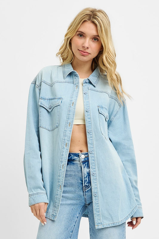 Western Yoke Styled Relaxed Fit Denim Shirts