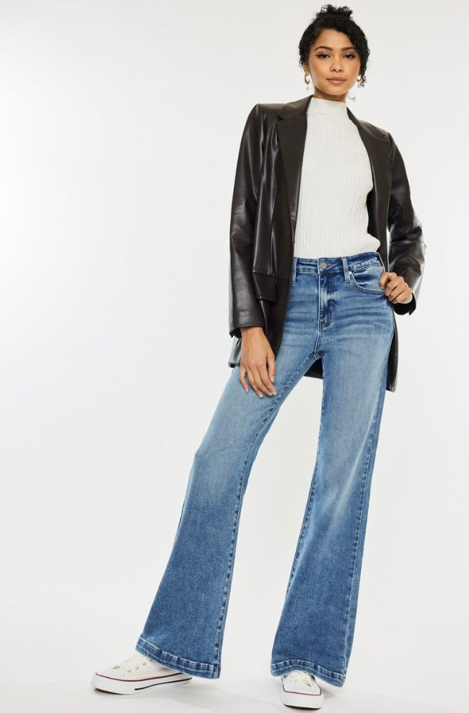 High Rise Wide Leg Flare Jeans