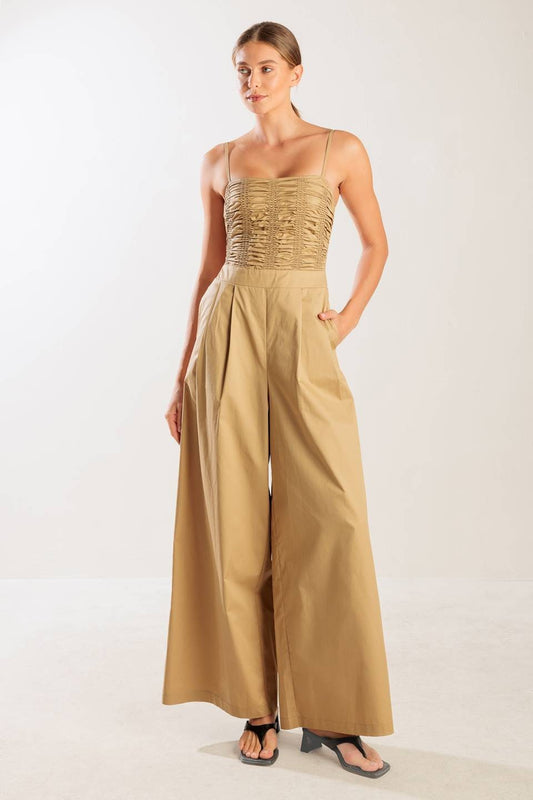 Taupe Woven Jumpsuit