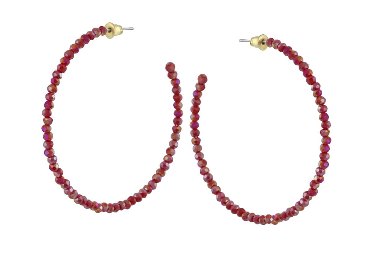 Circle Beaded Oversized Hoop Earrings