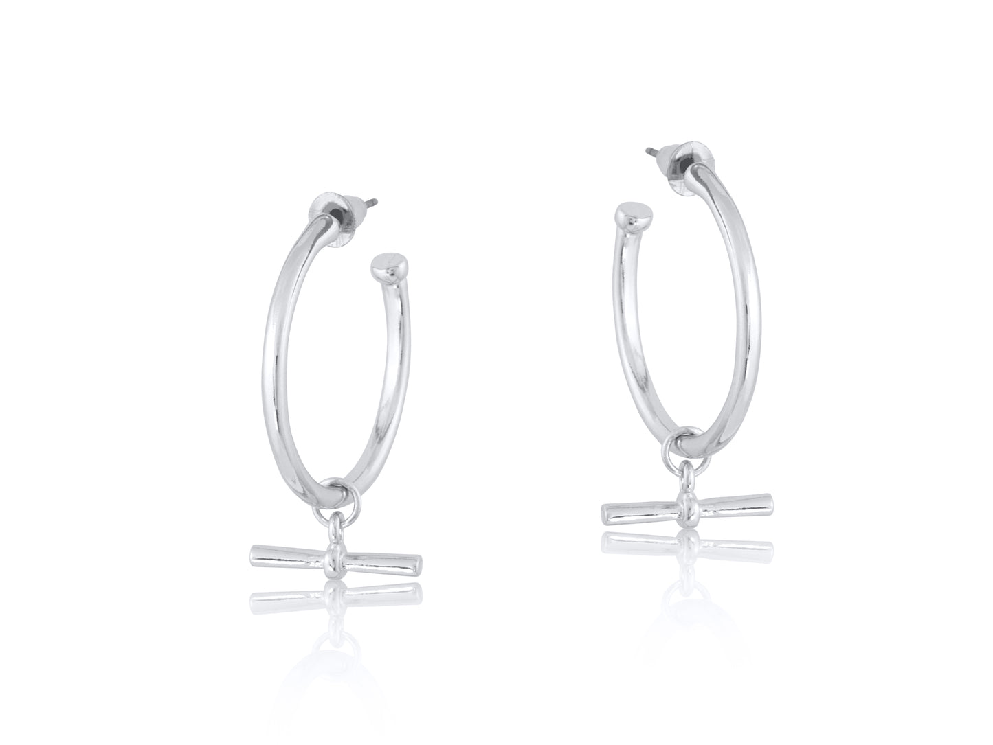 Silver Octavia T-bar Hope Earrings