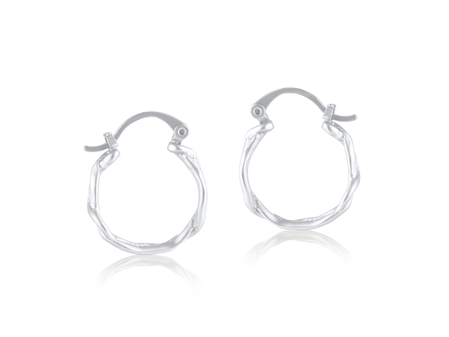 Silver Valeria Organic Little Hoop Earrings