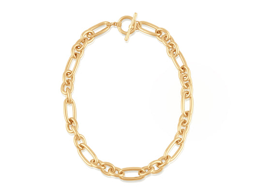 Gold Maude Oval Links T-bar Statement Necklace