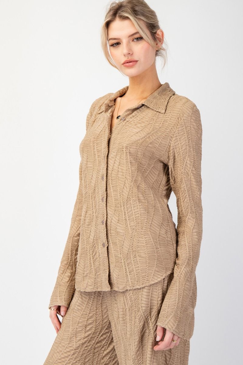 Woven Pattern Textured Top